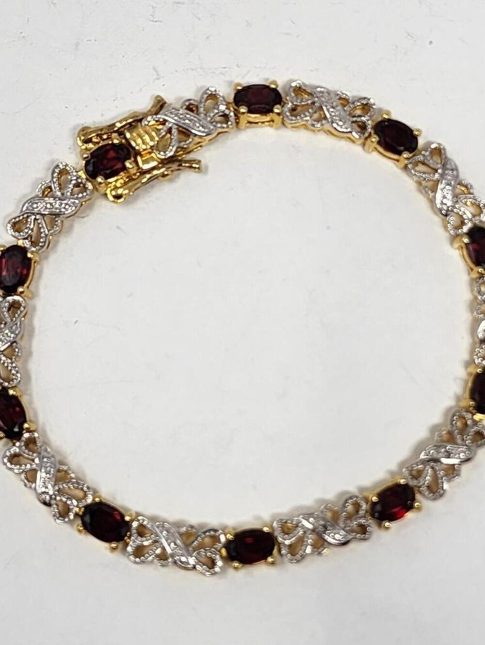 Vintage Garnet Sterling Bracelet